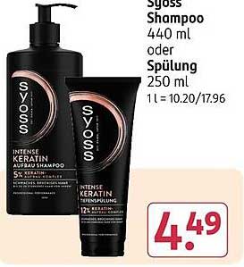 Syoss Intense Keratin Shampoo 440 ml oder Spülung 250 ml
