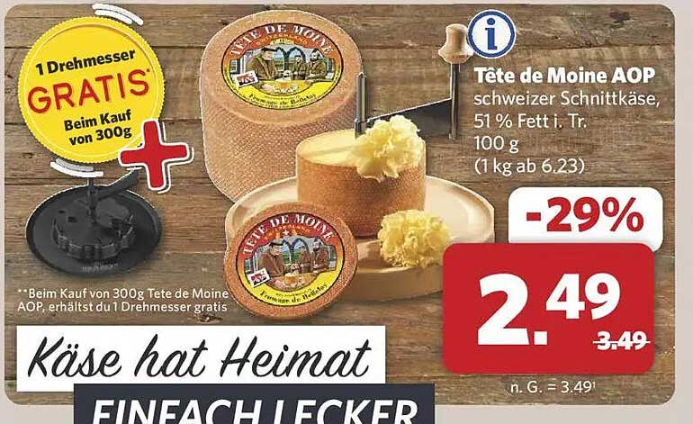 Tête de Moine AOP – 51 % Fett i. Tr. Schweizer Schnittkäse