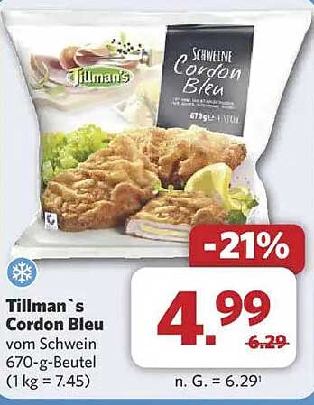 Tillman`s Cordon Bleu vom Schwein 670-g-Beutel