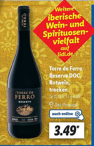 Torre de Ferro Reserva DOC, Rotwein, trocken