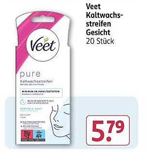 Veet Kaltwachsstreifen Gesicht 20 Stück