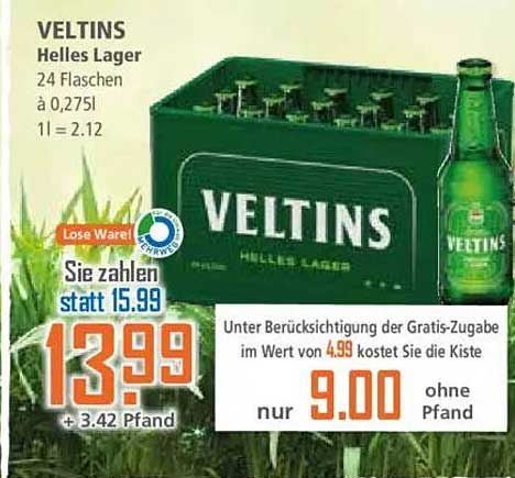 VELTINS Helles Lager 24 Flaschen à 0,275 l