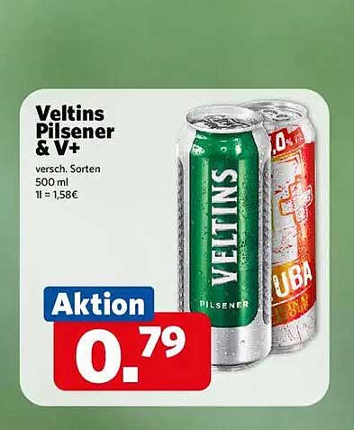 Veltins Pilsener & V+ – Aktion zum unschlagbaren Preis!