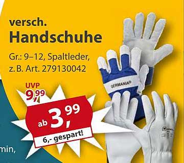 Verschiedene Handschuhe aus Spaltleder