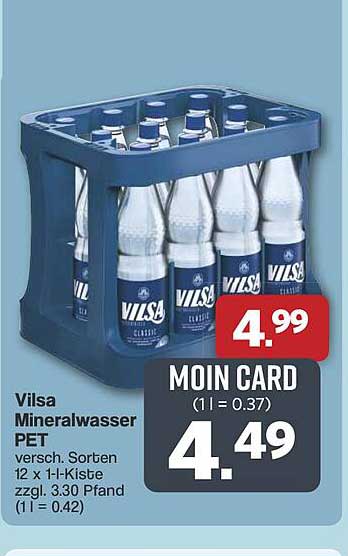 Vilsa Mineralwasser PET 12 x 1 l-Kiste
