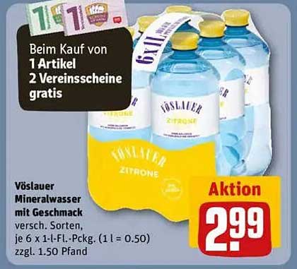 Vöslauer Mineralwasser mit Geschmack - Zitrone