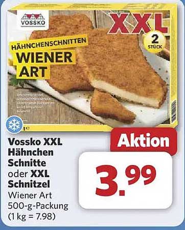 Vossko XXL Hähnchen Schnitte oder XXL Schnitzel Wiener Art