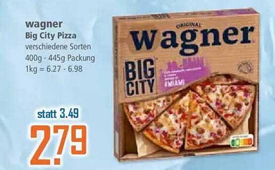 wagner Big City Pizza verschiedene Sorten 400g - 445g Packung