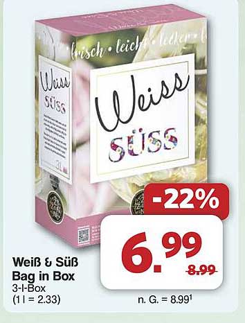 Weiß & Süß Bag in Box 3-I-Box