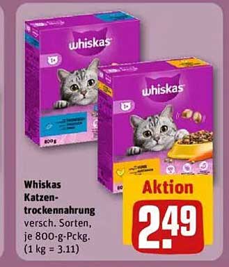 Whiskas Katzennahrung 800 g - verschiedene Sorten