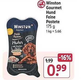 Winston Gourmet Hund Feine Pastete Huhn 175 g