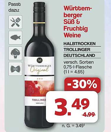 Württembergischer Süß & Fruchtig Wein Halbtrocken Trollinger