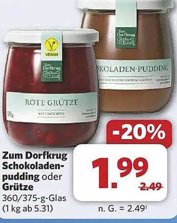 Zum Dorfkrug Schokoladenpudding oder Grütze 360/375-g-Glas