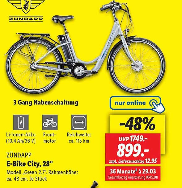 ZÜNDAPP E-Bike City, 28" - Nur Online