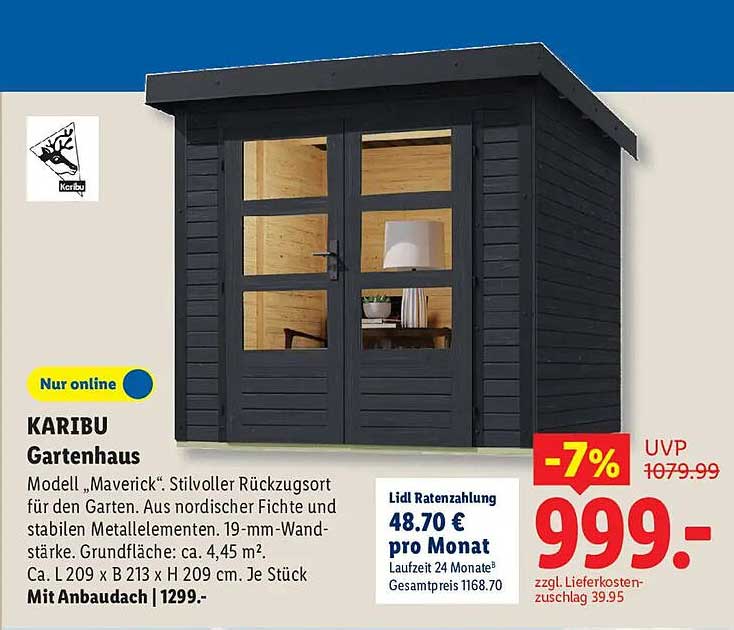 KARIBU Gartenhaus