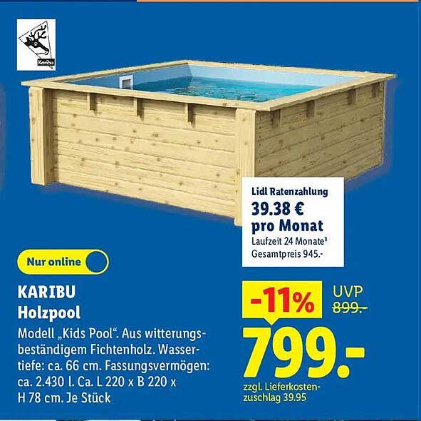 KARIBU Holzpool Modell „Kids Pool“