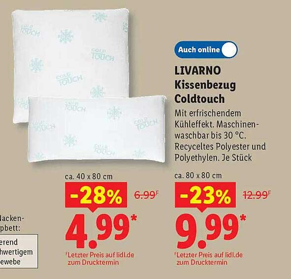 LIVARNO Kissenbezug Coldtouch