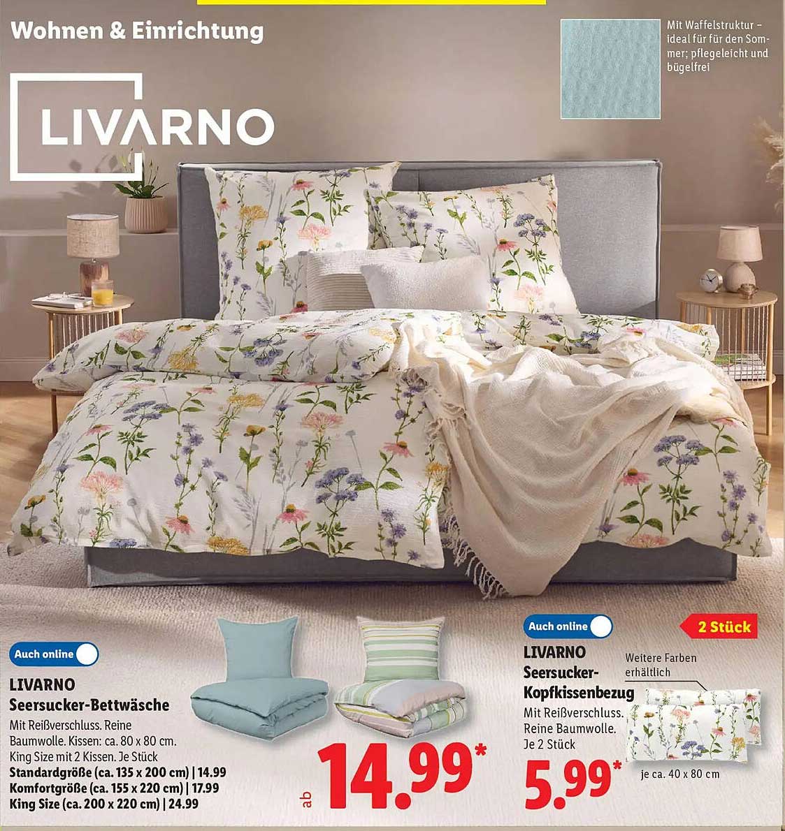 LIVARNO Seersucker-Bettwäsche