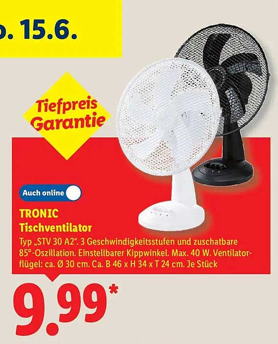 TRONIC Tischventilator