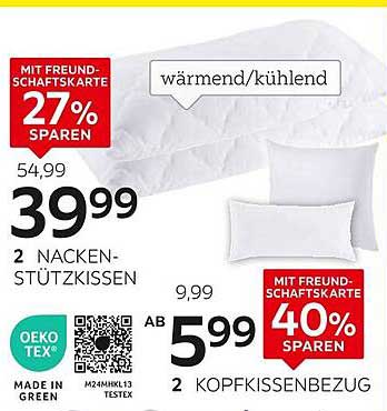2 Nackenstützkissen für nur 39,99 € – mit gesunder Schlafunterstützung