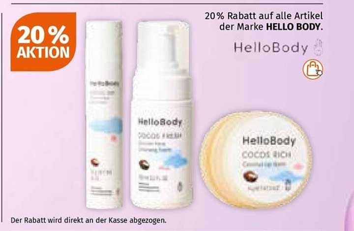 20% Rabatt auf alle Artikel der Marke Hello Body