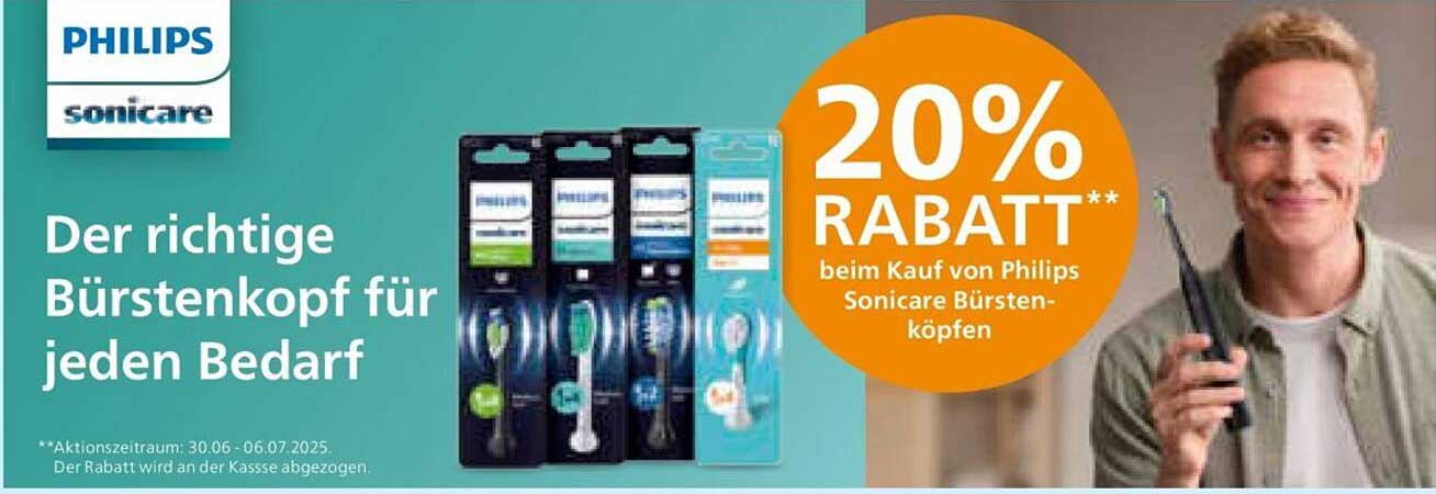 20% Rabatt beim Kauf von Philips Sonicare Bürstenköpfen