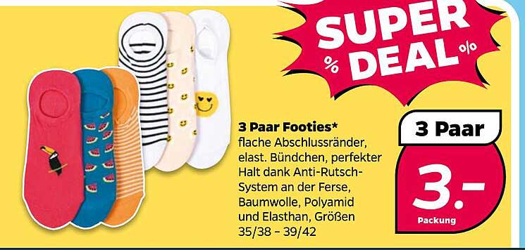 3 Paar Footies* - flache Abschlussränder, elastisch und super bequem