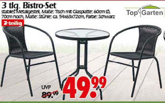 3 tlg. Bistro-Set