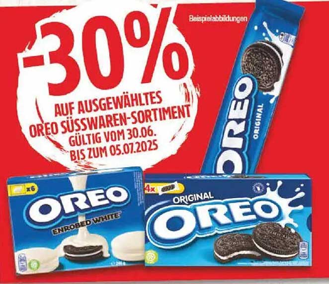 30% Rabatt auf ausgewähltes Oreo Süßwaren-Sortiment