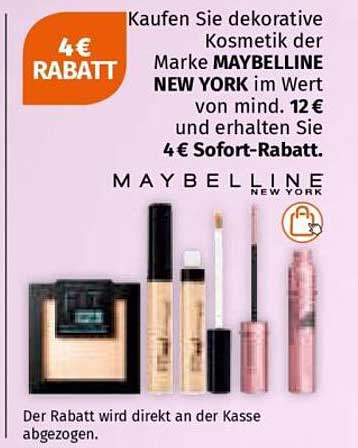 4 € Rabatt auf dekorative Kosmetik von Maybelline New York