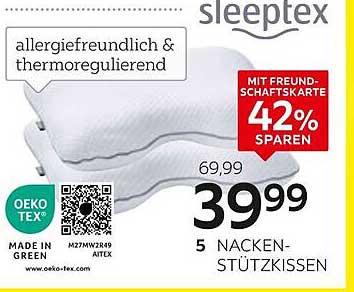 5 NACKENSTÜTZKISSEN von sleeptex