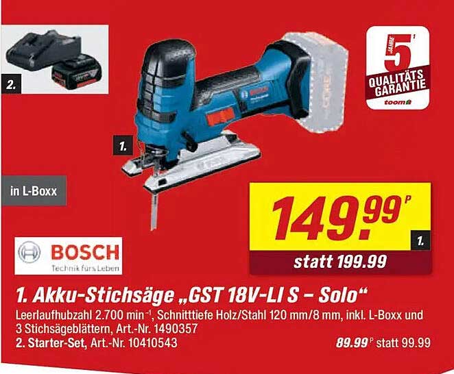 Akku-Stichsäge „GST 18V-LI S – Solo“
