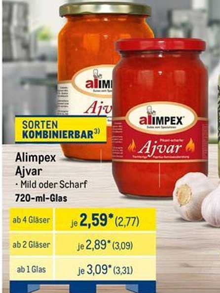 Alimpex Ajvar - Mild oder Scharf (720-ml-Glas)