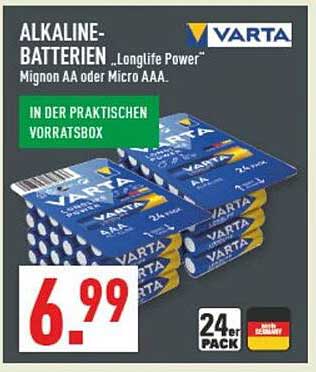 ALKALINE-BATTERIEN „Longlife Power“ Mignon AA oder Micro AAA