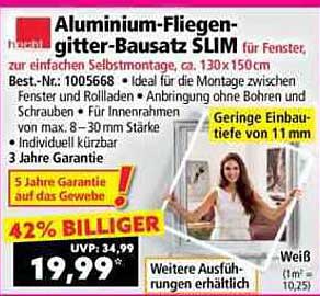 Aluminium-Fliegengitter-Bausatz SLIM für Fenster