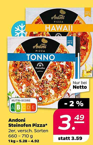 Andoni Steinofen Pizza – 2er Pack, verschiedene Sorten