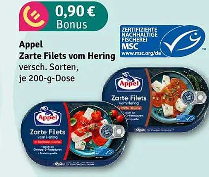 Appel Zarte Filets vom Hering in verschiedenen Sorten, je 200-g-Dose