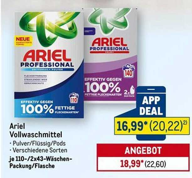 Ariel Vollwaschmittel – Effektiv gegen 100% fettige Flecken