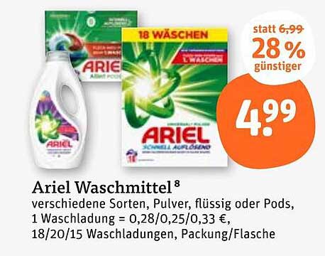 Ariel Waschmittel – 18 Wäschen zum Top-Preis!