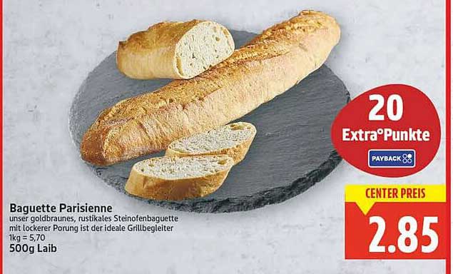 Baguette Parisienne - unser goldbraunes, rustikales Steinofenbaguette