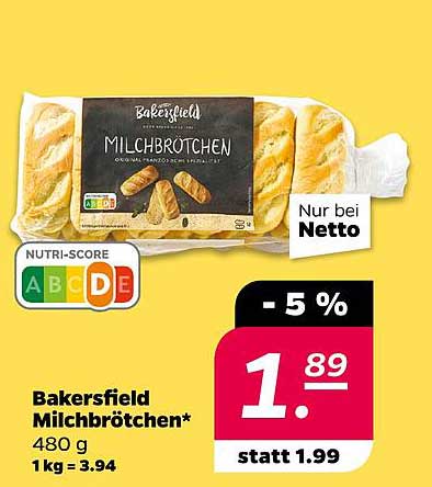 Bakersfield Milchbrötchen 480 g