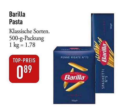 Barilla Pasta – Klassische Sorten 500-g-Packung