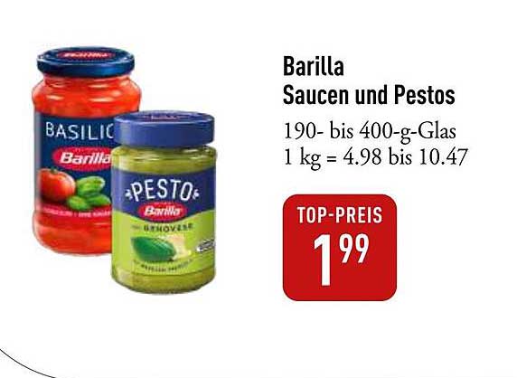 Barilla Saucen und Pestoso