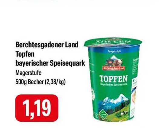 Berchtesgadener Land Topfen bayerischer Speisequark 500g Becher