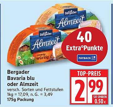 Bergader Bavaria blu oder Almzeit 175g Packung