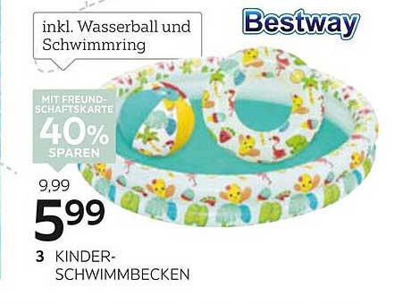 Bestway Kinderschwimmbecken mit Wasserball