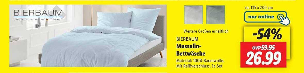 Bierbaum Musselin-Bettwäsche - je Set