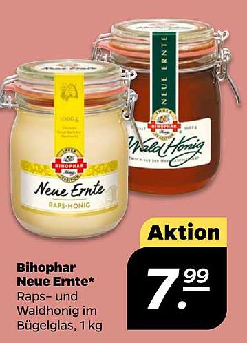 Bihophar Neue Ernte* Raps- und Waldhonig im Bügelglas, 1 kg