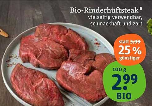 Bio-Rinderhüftsteak - vielseitig verwendbar, schmackhaft und zart