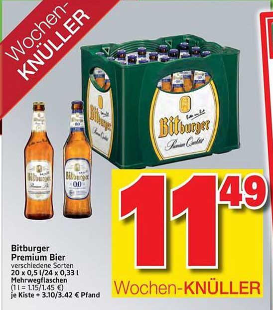 Bitburger Premium Bier 20 x 0,5 l